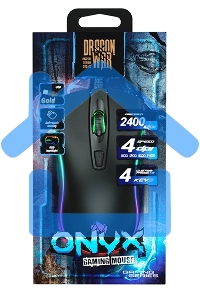 Мышь проводная Qumo Onyx RGb M73 черный, 2400 dpi, USB, кнопки - 4