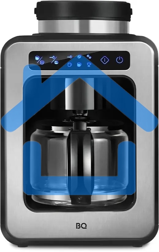 Кофеварка капельная BQ CM7000 черный/стальной, исп. кофе - зерновой/молотый, 0.6 л, 600 Вт