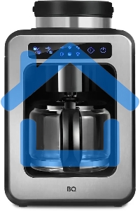 Кофеварка капельная BQ CM7000 черный/стальной, исп. кофе - зерновой/молотый, 0.6 л, 600 Вт