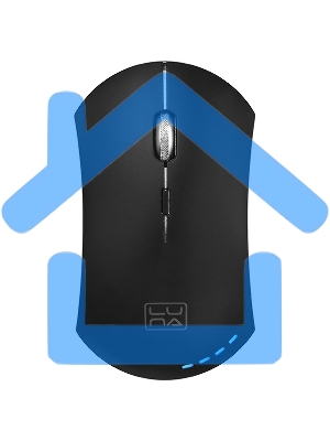 Мышь беспроводная Qumo Office Luna M74 черный, 1600 dpi, радиоканал, USB, кнопки - 6