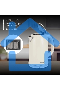 Чайник электрический Hyundai HYK-S9900 1.7л. 2200Вт молочный/серебристый корпус: металл