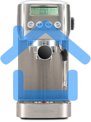 Кофеварка рожковая Hyundai HEM-9990 серебристый, исп. кофе - молотый, 1.3 л, 1350 Вт, 20 Бар