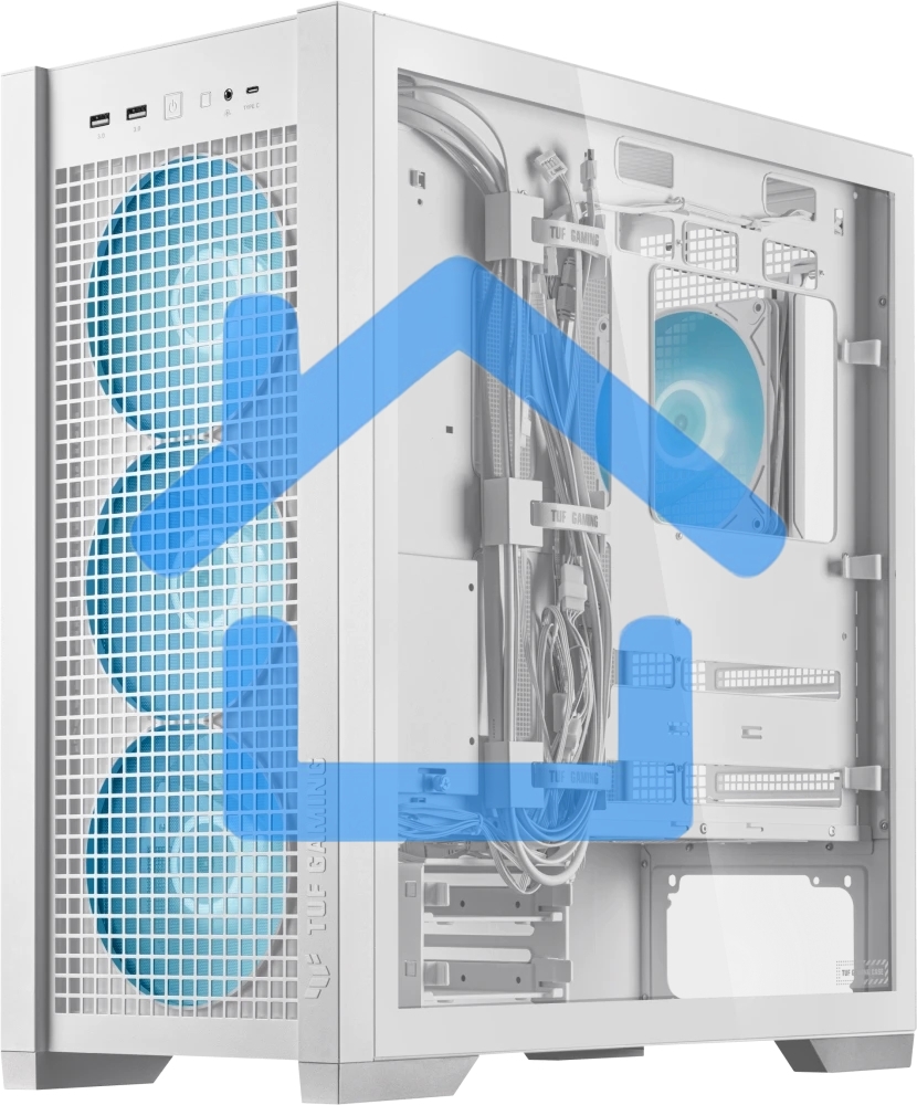 Компьютерный корпус ASUS TUF GAMING GT302 TG ARGB белый/ GT302/ARGB FANS/WHT (90DC00I3-B19000)