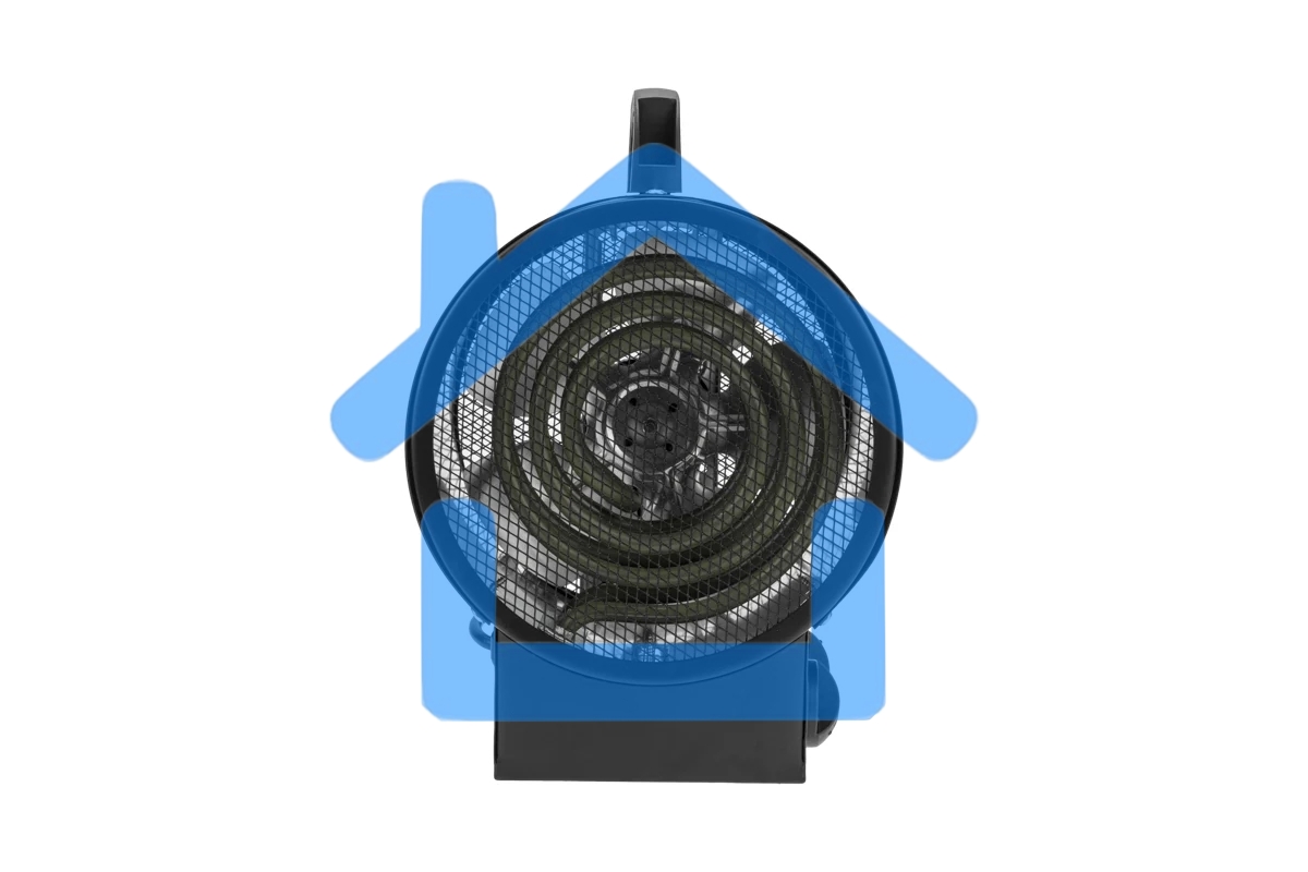 Пушка тепловая электрическая Rexant 60-0037 круглая, прямоугольная подставка, ТЭН, 3кВт