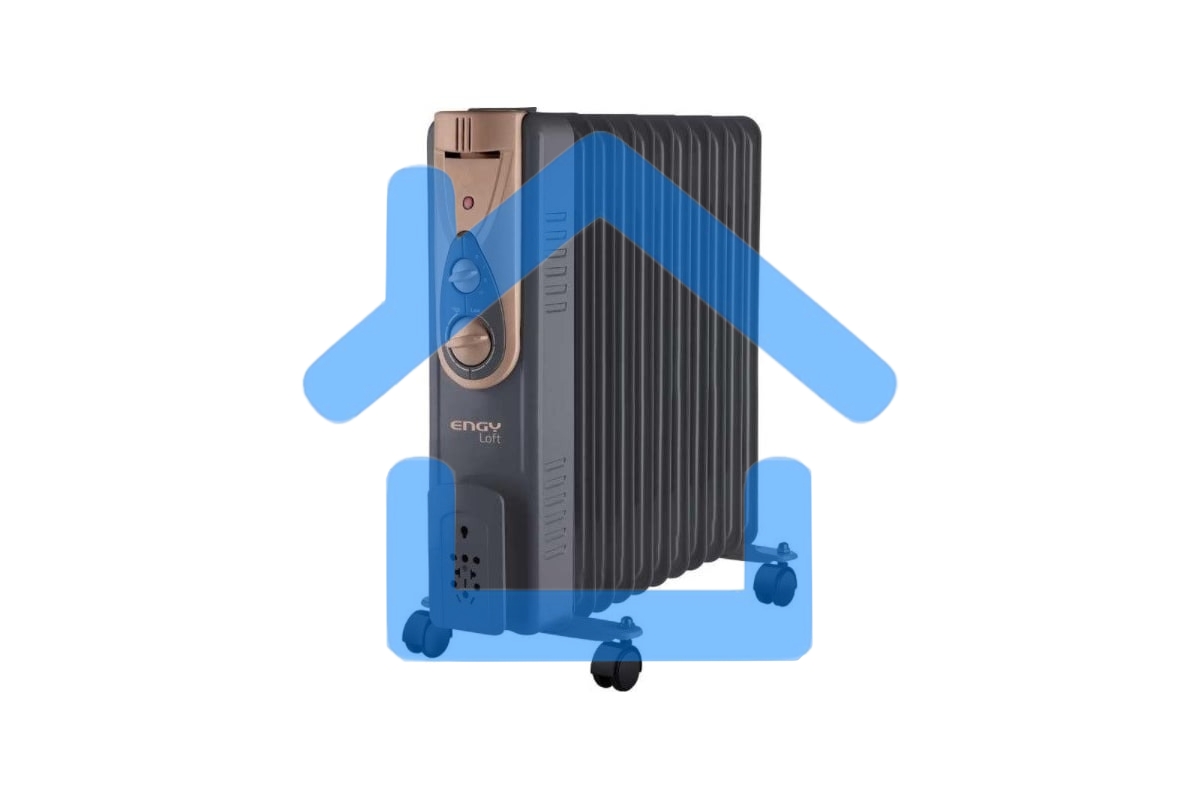 Масляный обогреватель ENGY EN-2411 Loft (11 секций) черный, 2500 Вт, 25 м2, термостат