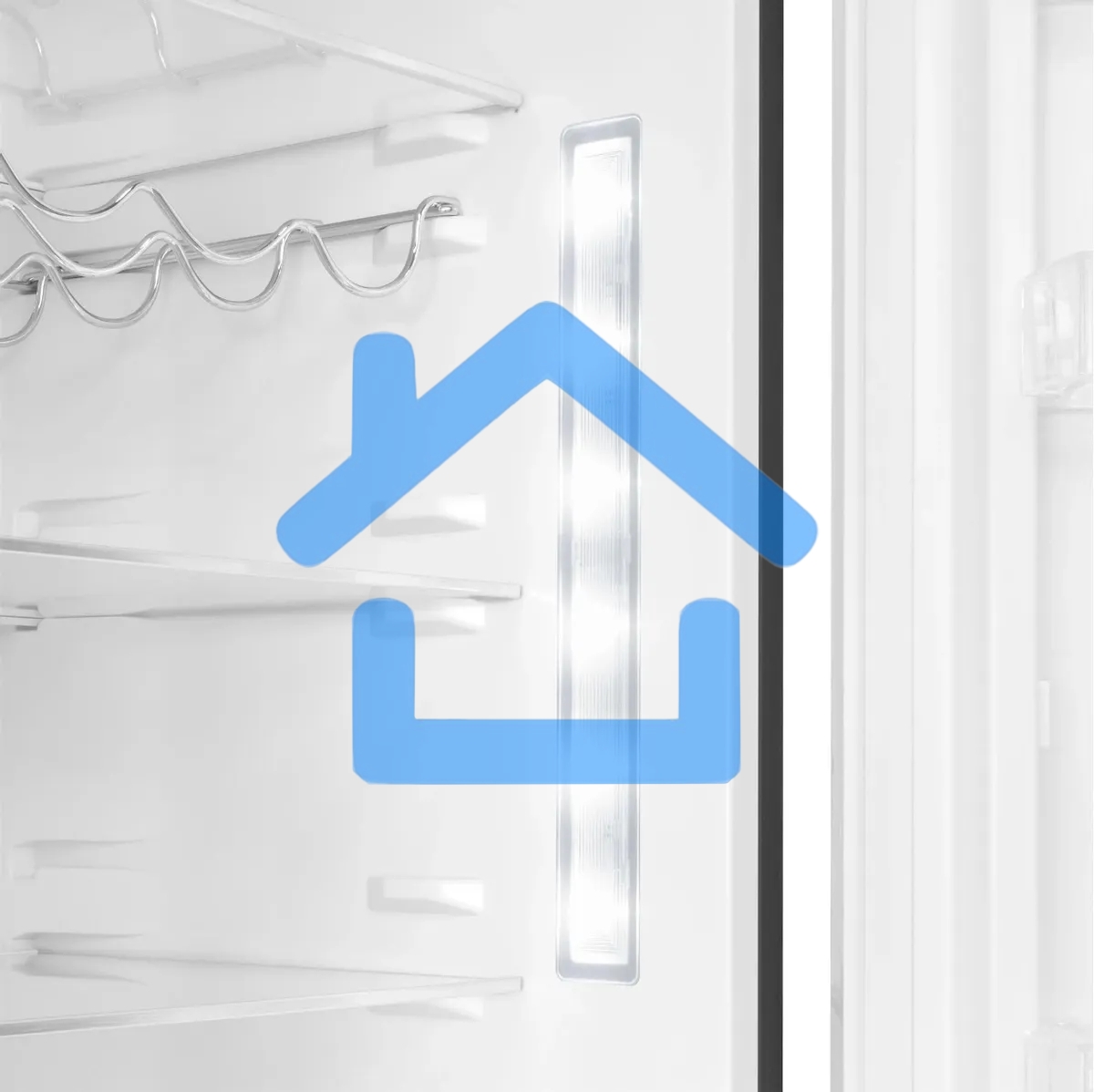 Холодильник Maunfeld MFF200NFWE белый, двухкамерный, 271/106 л, морозилка снизу, Total No Frost