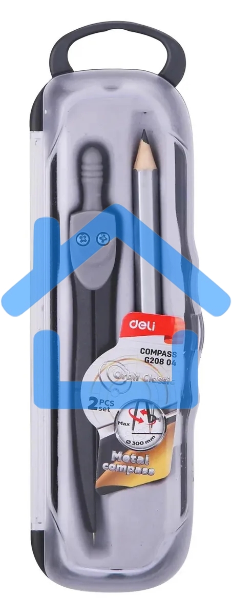 Циркуль Deli EG20804, металл, в комплекте: карандаш