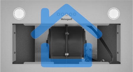 Вытяжка встраиваемая Weissgauff Root 600 PB Inox нержавеющая сталь, 53 см, 900 куб. м/ч, 59 дБ