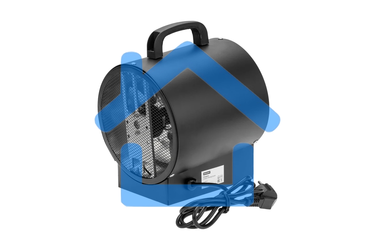Пушка тепловая электрическая Rexant 60-0037 круглая, прямоугольная подставка, ТЭН, 3кВт