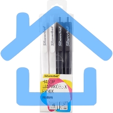 Набор ручек шариковых автоматическая Silwerhof NG Modern, d=0.7мм, синие чернила, блистер с европодвесом (4шт)