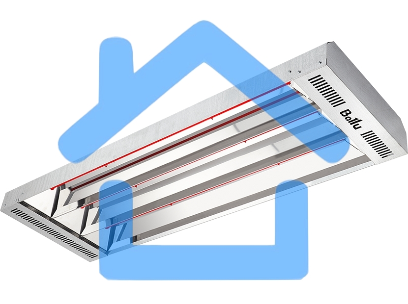 Обогреватель инфракрасный Ballu BIH-T2-4.5 серый, 4500 Вт, 45 м2
