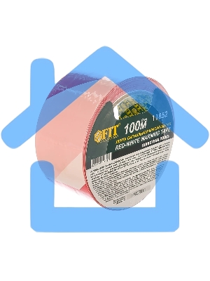 Лента сигнальная FIT IT 11852 красно-белая, 50*100 м