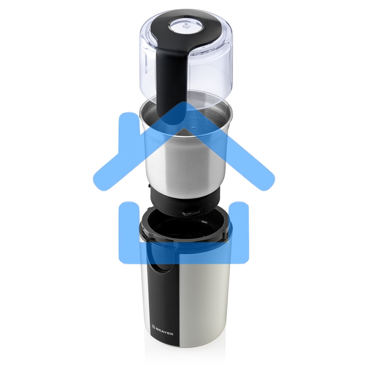 Кофемолка BRAYER BR1182, 2 ножа для мяг. и твер., 70 г.,Мощн. 200 Вт, Пластик. корп, нажатием на кр