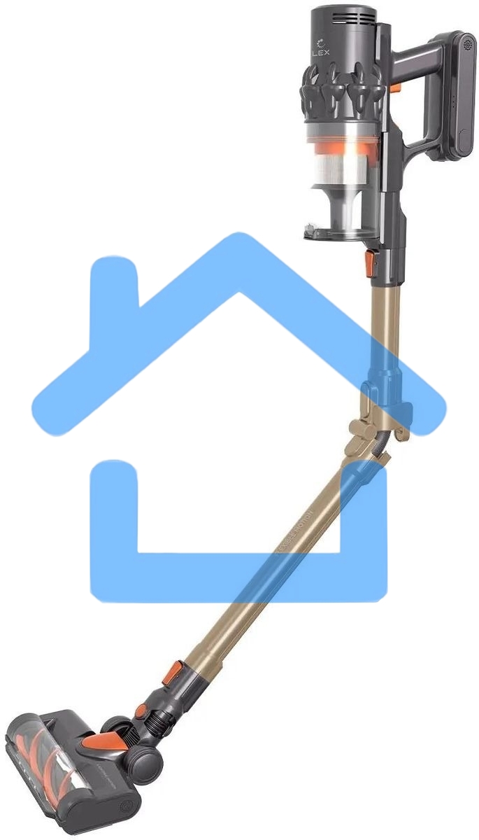 Пылесос вертикальный LEX LXVCS 7071 оранжевый, питание от аккумулятора, 196 Вт, уборка сухая, пылесборник 0.8 л, работа от АКБ max 40 мин