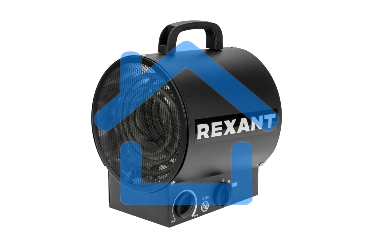 Пушка тепловая электрическая Rexant 60-0037 круглая, прямоугольная подставка, ТЭН, 3кВт