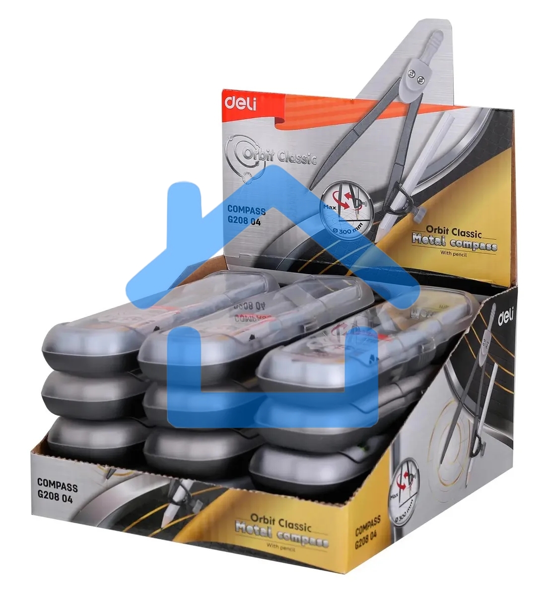 Циркуль Deli EG20804, металл, в комплекте: карандаш