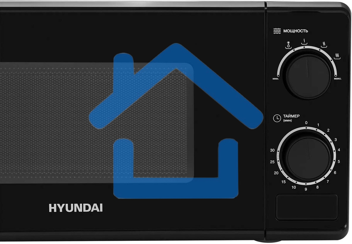 Микроволновая печь Hyundai HYM-M2096 черный, 20 л, 700 Вт, переключатели - поворотный механизм