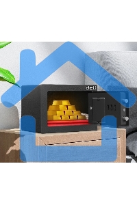 Сейф Deli ET510 230x 170x 170 мм, ключевой, электронный, черный/серебристый