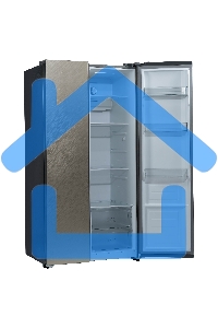 Холодильник Бирюса SBS 541 TGG текстурированное бежевое стекло двухкамерный 343/198 л морозилка слева, NoFrost, Side-by-side