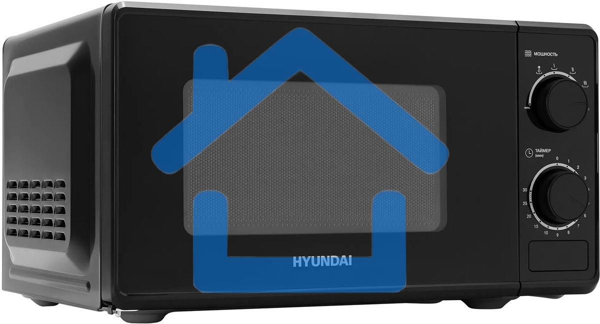 Микроволновая печь Hyundai HYM-M2096 черный, 20 л, 700 Вт, переключатели - поворотный механизм