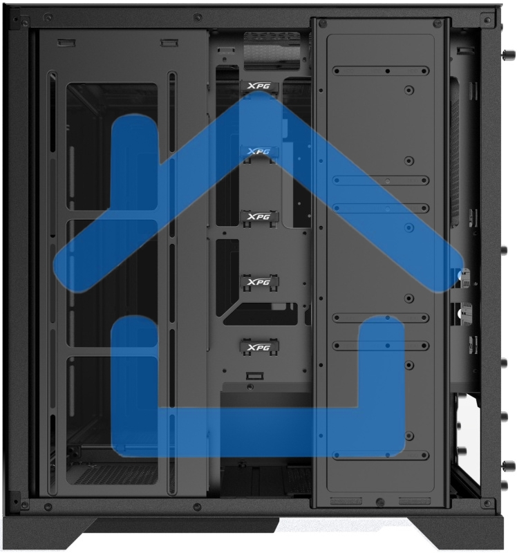 Компьютерный корпус XPG INVADER X черный (INVADERXMTWOF-BKCWW) Mid-Tower, Micro-ATX, Mini-ITX, Standard-ATX, USB 3.2 Gen2 Type-A, USB 3.2 Gen2 Type-C