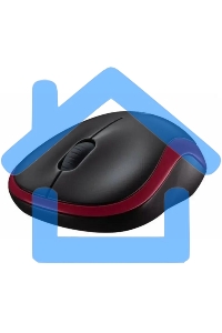 Мышь беспроводная Logitech M186 черный/красный, 1000 dpi, радиоканал, USB, кнопки - 3