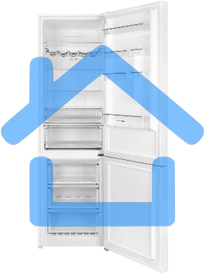 Холодильник Maunfeld MFF200NFWE белый, двухкамерный, 271/106 л, морозилка снизу, Total No Frost