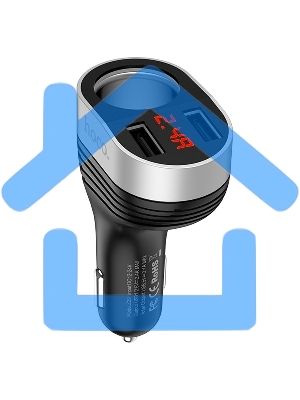 Автомобильная зарядка HOCO Z29 Regal, 2xUSB + прикуриватель, 3.1A, 96W, черный