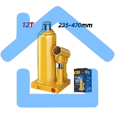 Домкрат бутылочный гидравлический Deli DQ71012 макс.грузоподъемность 12 т