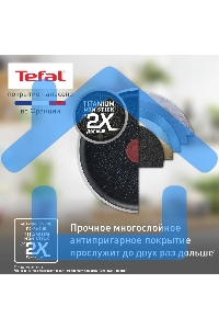 Сковорода Tefal Force 4218024 круглая 24см покрытие: антипригарное ручка несъемная (без крышки) черный (9100048315)