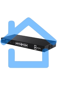 Коммутатор неуправляемый Tenda TEG1120P-16-250W PoE, 18 портов, 18x1 Gbит/с, PoE 16х30 Вт (до 250Вт), SFP 2x1 Gbит/с