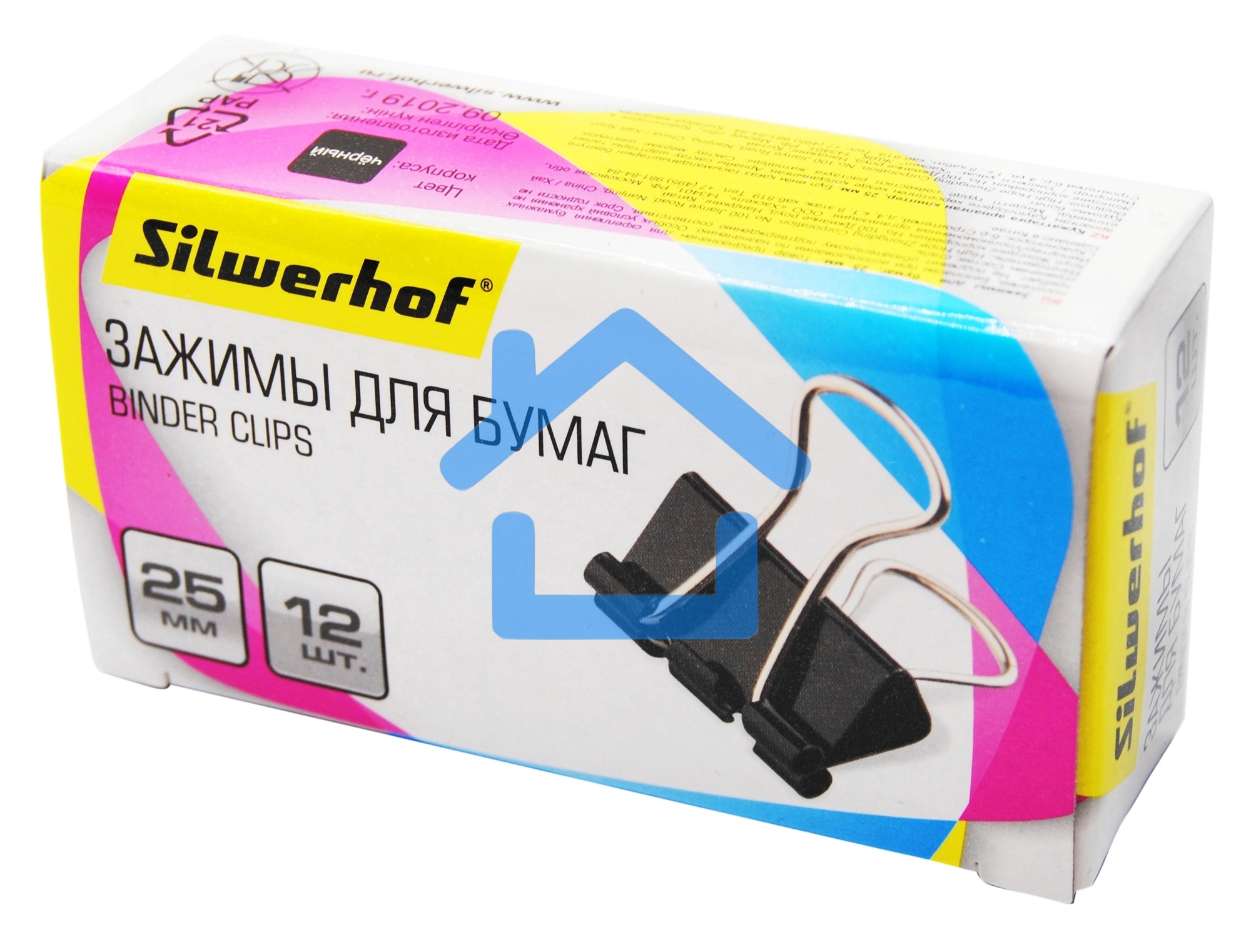 Зажимы Silwerhof 510015 сталь 25мм черный (упаковка: 12шт) картонная коробка