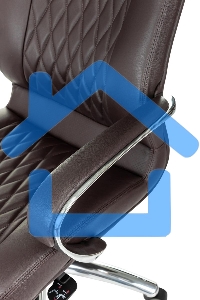 Кресло руководителя Бюрократ _AURA/BROWN коричневый, кожа, крестовина алюминий