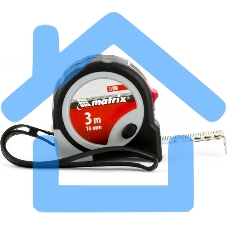 Рулетка Matrix Continuous fixation, 3 м х 16 мм, двухкомпонентный корпус, плавная фиксация