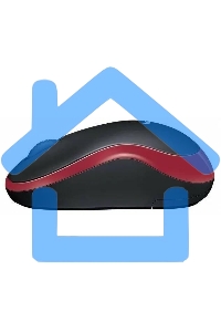 Мышь беспроводная Logitech M186 черный/красный, 1000 dpi, радиоканал, USB, кнопки - 3