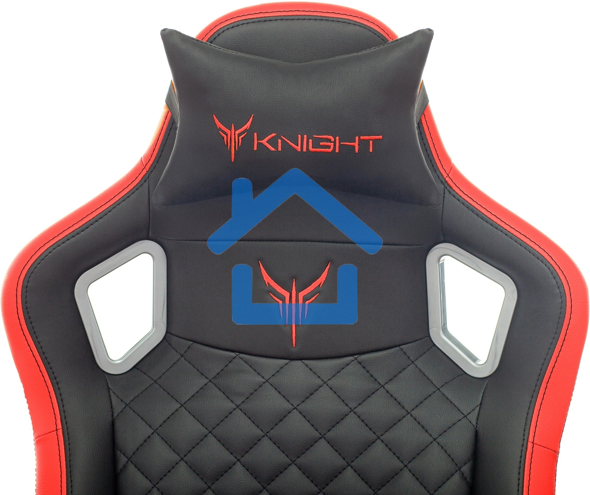 Кресло игровое Knight OUTRIDER черный/красный ромбик эко.кожа с подголов. крестовина металл