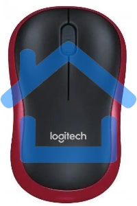 Мышь беспроводная Logitech M186 черный/красный, 1000 dpi, радиоканал, USB, кнопки - 3