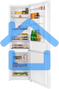 Холодильник Maunfeld MFF200NFWE белый, двухкамерный, 271/106 л, морозилка снизу, Total No Frost