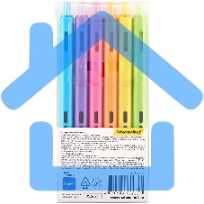 Набор ручек гелевых автоматических Silwerhof NG Fresh, d=0.5мм, синие чернила, блистер с европодвесом (6шт) сменный стержень