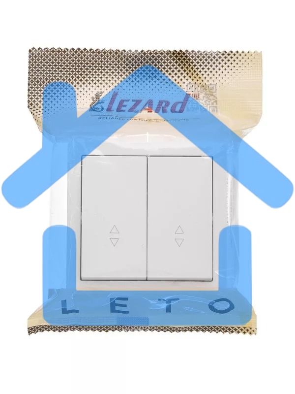Выключатель 2-клав. проходной LETO бел. LEZARD 752-0200-106