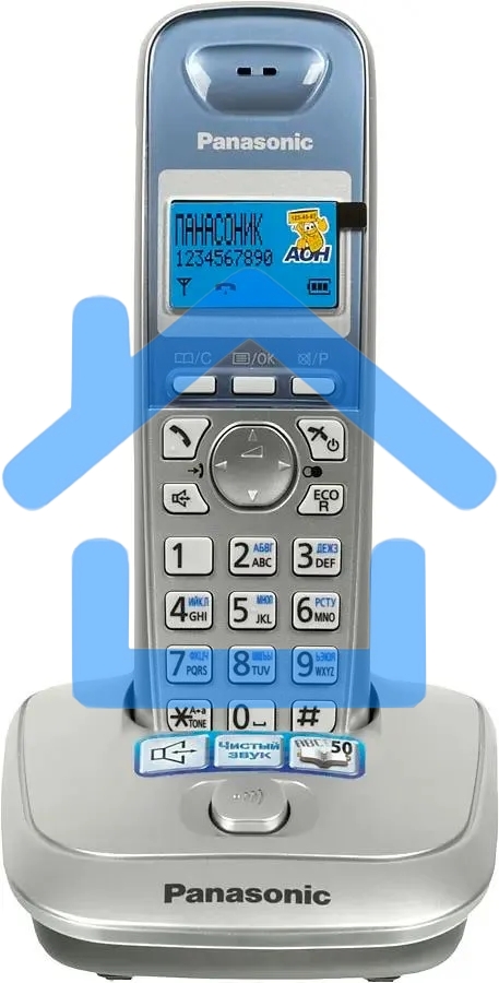 Телефон беспроводной (DECT) Panasonic KX-TG2511RUS (серебристый) АОН, Caller ID,спикерфон на трубке,переход в Эко режим одним нажатием