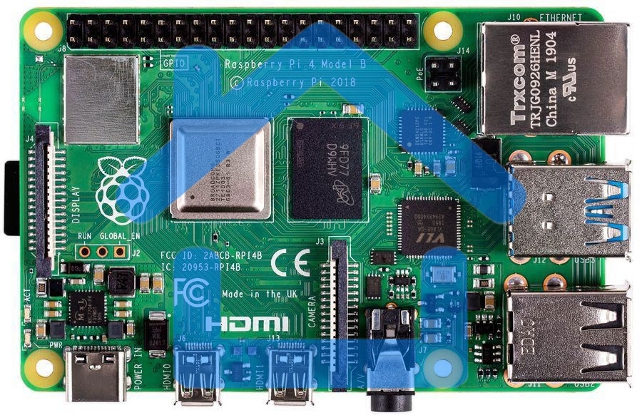 Платформа Raspberry Pi 4 Model B (RA544) Retail, 1GB RAM, Broadcom BCM2711 Quad core Cortex-A72 (ARM v8) 64-bit SoC @ 1.5GHz CPU, WiFi, Bluetooth, 40-pin GPIO, 2x USB 3.0, 2x USB 2.0, 2x micro-HDMI, CSI camera port, DSI display port, Micro SD port, USB-C 