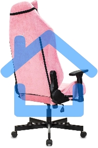 Кресло игровое Knight N1 Fabric розовый Velvet 36 с подголов. крестовина металл