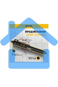 Плиткорез рельсовый 1200х16мм, каретка на подш., стальная станина, усил. рукоятка-пенал Denzel