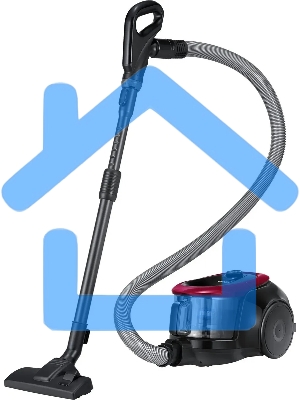 Пылесос Samsung SC18M21C0VR красный, 380/1800 Вт, уборка сухая, пылесборник контейнер 1.5 л