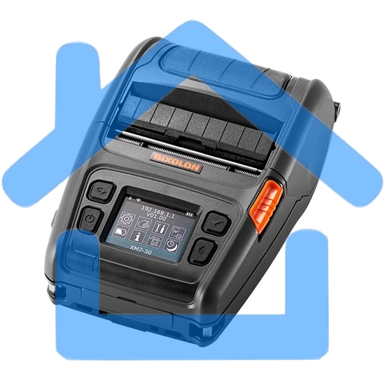 Принтер этикеток мобильный Bixolon XM7-30, 203 dpi, 127 мм/сек, USB, RS-232 (COM порт, Serial), Bluetooth, черный