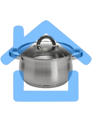 Кастрюля WEBBER BE-145/2 4 л, нержавеющая сталь, со стеклянной крышкой