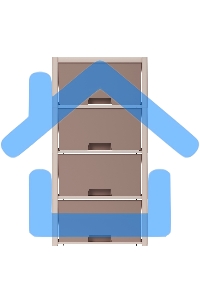 Комод Альтернатива Колорит, 4 секции, бежевый М7834