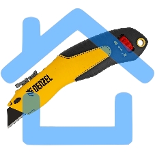 Нож строительный Denzel 19 мм, сменное трапециевидное лезвие, SK4, алюминиевый корпус, торцевой зажим