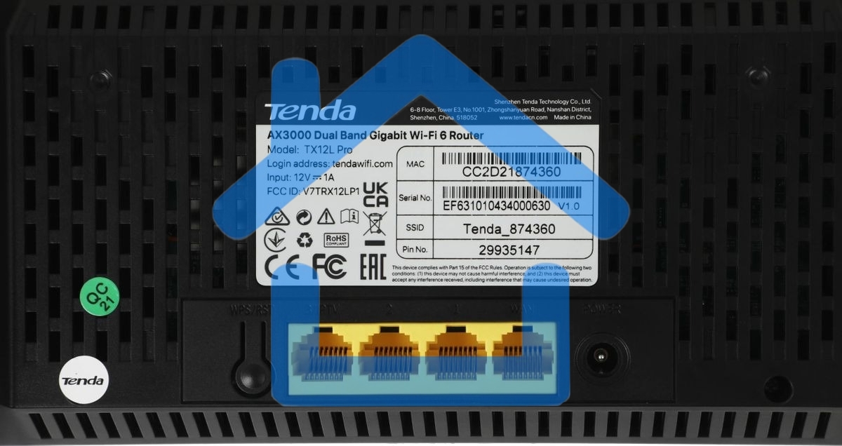 Двухдиапазонный Wi-Fi 6 роутер Tenda TX2L Pro AX1500, до 300 Мбит/с на 2,4 ГГц + до 1201 Мбит/с на 5 ГГц, LAN 3x1Гбит/с